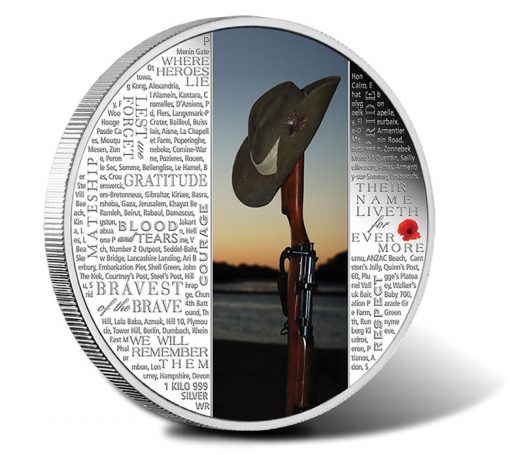 2015 $30 Lest We Forget 1 Kilo Silver Proof Coin