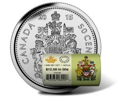 2015 50c Canadian Circulation Rolls in Special Wrap