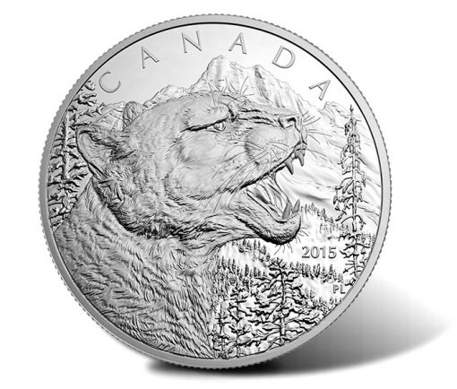 2015 Growling Cougar One-Half Kilogram Silver Coin