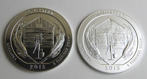 2015 Homestead 5 Oz Silver Bullion and Uncirculated Coins, Reverses