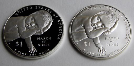 2015 March of Dimes Silver Dollars - Proof and Uncirculated, Reverse Sides-a