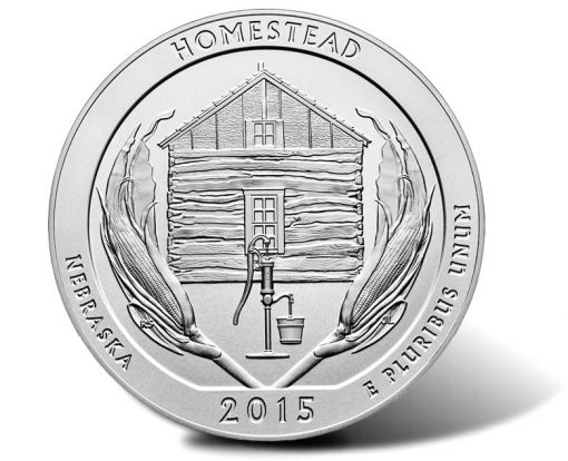 2015-P Homestead National Monument Five Ounce Silver Uncirculated Coin