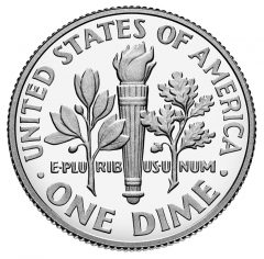 2015-W Proof Roosevelt Silver Dime - Reverse