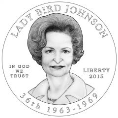 Lady Bird Johnson First Spouse Gold Coin Obverse Design