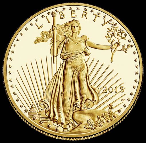 Obverse of the 2015 $50 Proof Gold Eagle