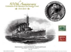 USS San Diego Intaglio Print from Panama Canal Series