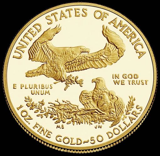 Reverse of the 2015 $50 Proof Gold Eagle