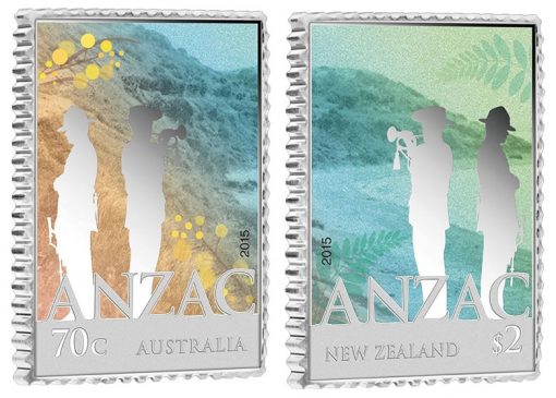 2015 ANZAC Rectangular Silver Coins