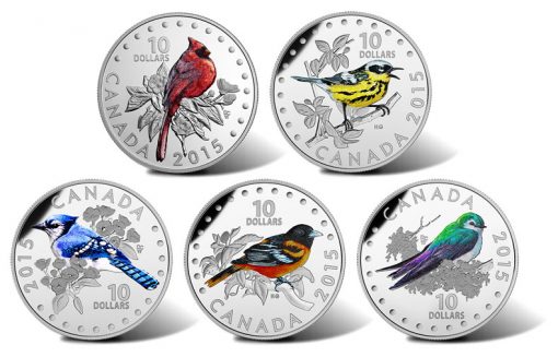 2015 Colorful Songbirds of Canada Silver Coins