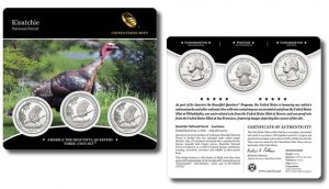 Three-Coin Set of 2015 Kisatchie National Forest Quarters
