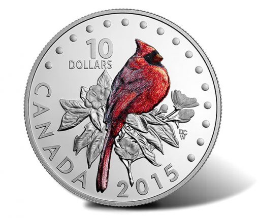 2015 Northern Cardinal Silver Coin from Songbirds of Canada Series