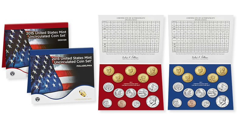 U15 OGP Brilliant Uncirculated 2015 United States Mint 28-Coin P&D Uncirculated Mint Set 