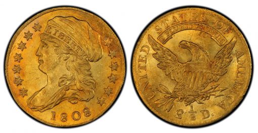 1808 Capped Bust Left Quarter Eagle