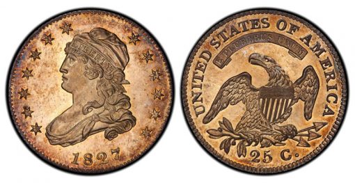 1827/3/2 Capped Bust Quarter