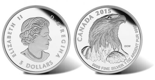 2015 $5 Bald Eagle Silver Proof Coin (Obverse and Reverse)