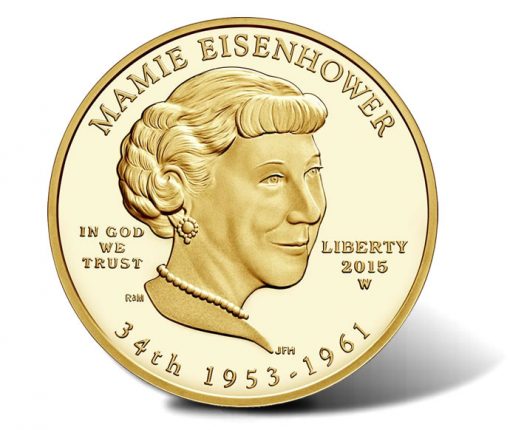 2015-W $10 Proof Mamie Eisenhower First Spouse Gold Coin - Obverse