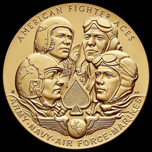 American Fighter Aces Bronze Medal, Obverse
