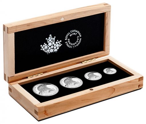 Case and Coins of the 2015 Bald Eagle Fine Silver Fractional Set