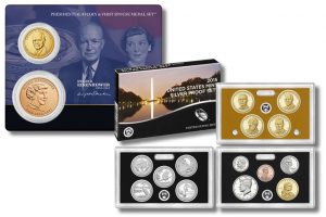 Eisenhower $1 and Medal Set and 2015 Silver Proof Set