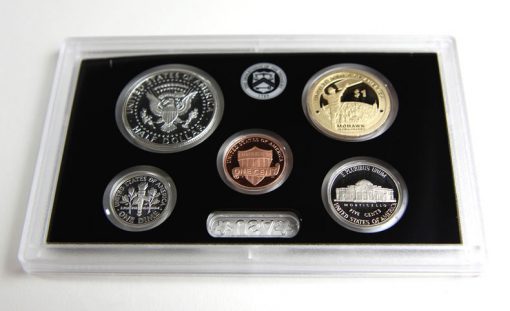 Reverses of 1c, 5c, 10c, 50c and $1 in 2015 Silver Proof Set
