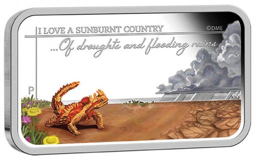 2015 $1 Drought and Flooding Rains Silver Rectangle Coin