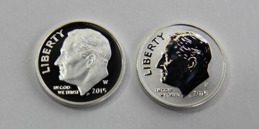 2015 10c proof and reverse proof