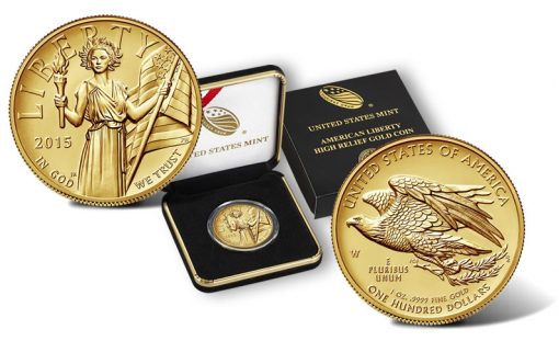 2015-W $100 American Liberty High Relief Gold Coin and Case