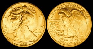2016 24k Gold Walking Liberty Half-Dollar Mock-up