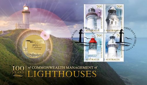 100 Years of Commonwealth Management of Lighthouses Stamp and Coin Cover