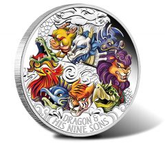 Dragon and Nine Sons Depicted on 5 Oz Silver Coin