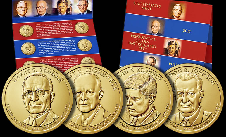 Kennedy Presidential Golden Dollar BU Gold $1 Details about   3 Coin Set 2015 All P John F 