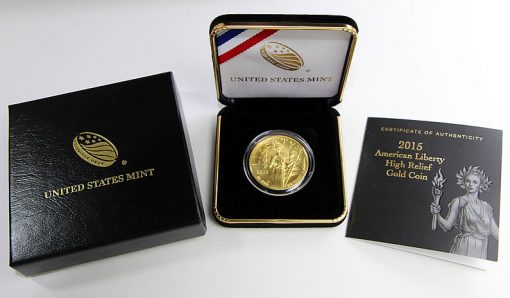 2015-W $100 American Liberty High Relief Gold Coin, Case and Certificate