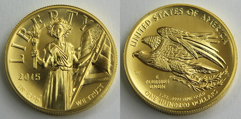 2015-W $100 GOLD ~  American Liberty High Relief ~ OGP BOX COA~~NO COIN 