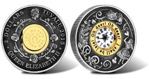 2015 Antiqued Clock Coin Depicts Alice's Adventures in Wonderland