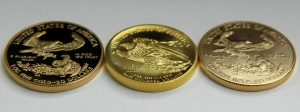Edges of 2015 Proof Gold Eagle, 2015 American Liberty High Relief and 2015 Uncirculated Gold Eagle