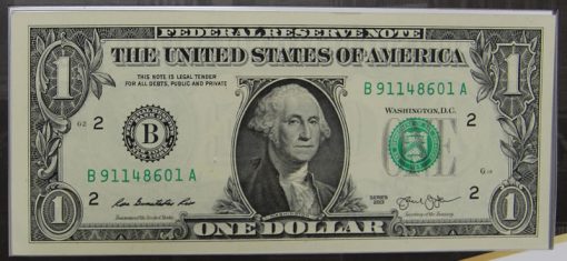 2013 $1 Federal Reserve note, front