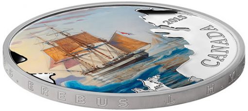 2015 $20 Franklin's Lost Expedition Silver Coin, edge