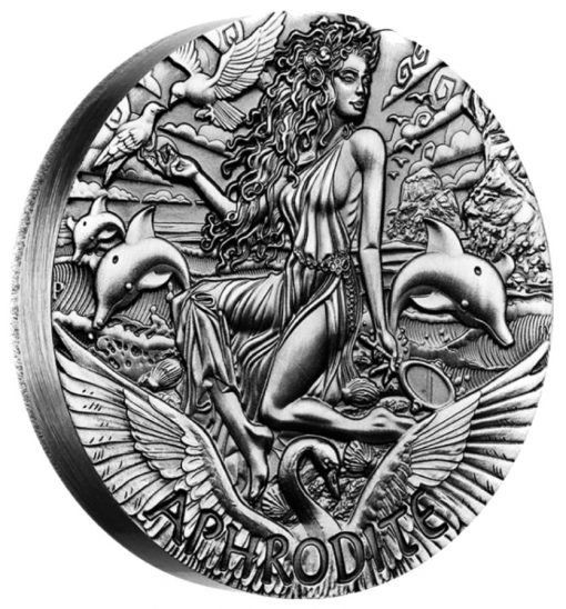2015 Aphrodite High Relief 2 oz Silver Coin - Reverse