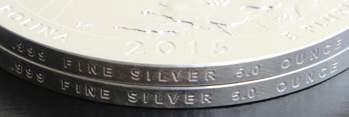 2015 Blue Ridge Parkway Five Ounce Silver Coin Edges
