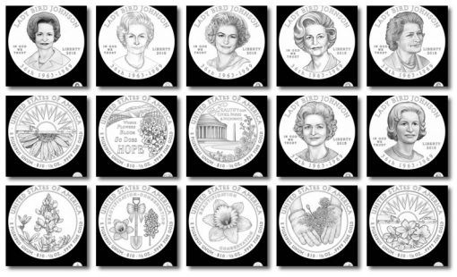 Design Candidates for 2015 Lady Bird Johnson First Spouse Gold Coins