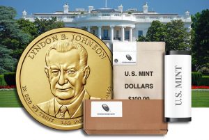Rolls, Bags and Boxes of Lyndon B. Johnson Presidential $1 Coins