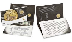 US Mint images of the 2015 American $1 Coin and Currency Set