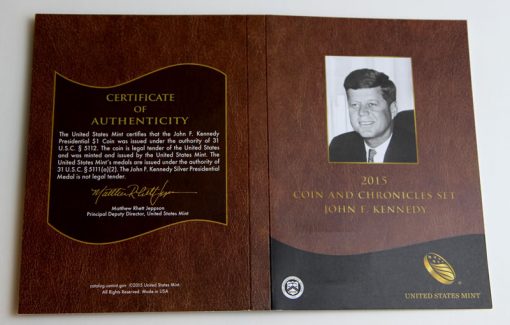 2015 John F. Kennedy Coin and Chronicles Set Cert