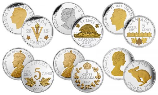 2015 Legacy of Canadian Nickels Silver Coins