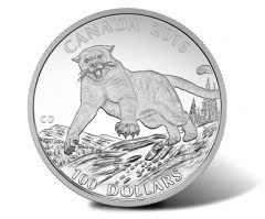 Canadian 2016 $100 Cougar Silver Coin for $100
