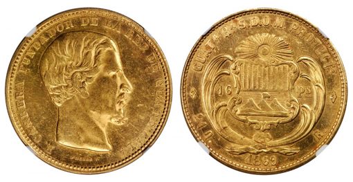 1869-R Guatemala 16 Peso