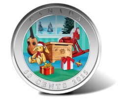 Canadian 2015 50c Holiday Toy Box Coin Features 3D Effect