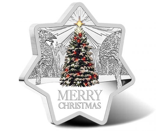 2015 Christmas Star Shaped 1 oz Silver Proof Coin