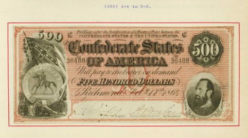 $500 Confederate note