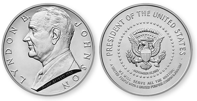 2015 Lyndon B.Johnson Silver Medal-Chronicles-PCGS-MS69 